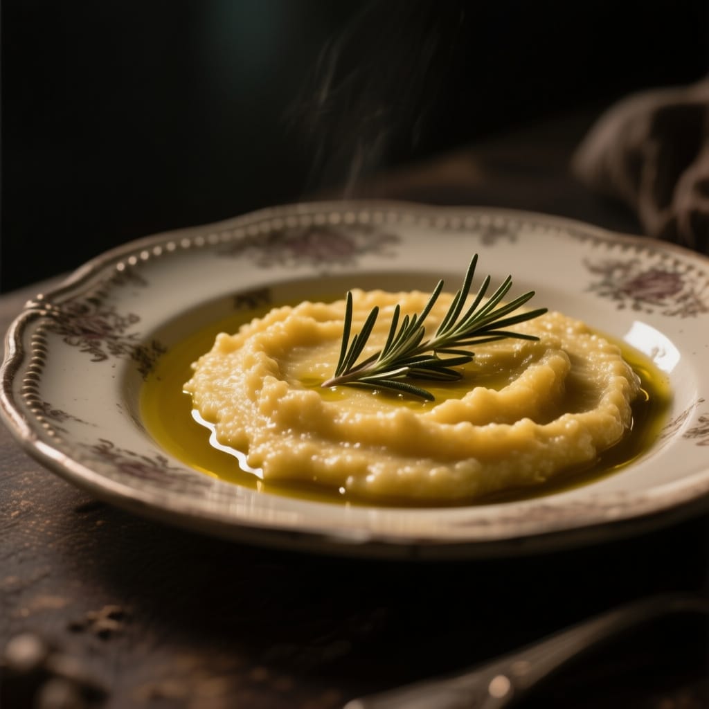 3-Minute Microwave Polenta with Rosemary Oil