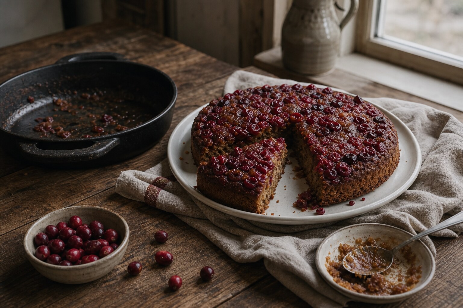 Cranberry & Rye Upside-Down Cake